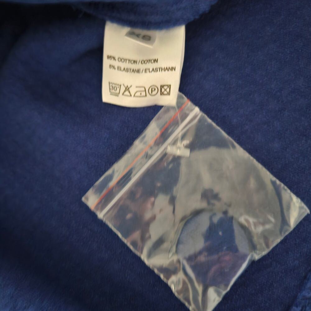 NWOT Ganni Anthropologie Peplum Blue Short Sleeve Blouse V-Neck Top Buttons XS - Picture 9 of 14